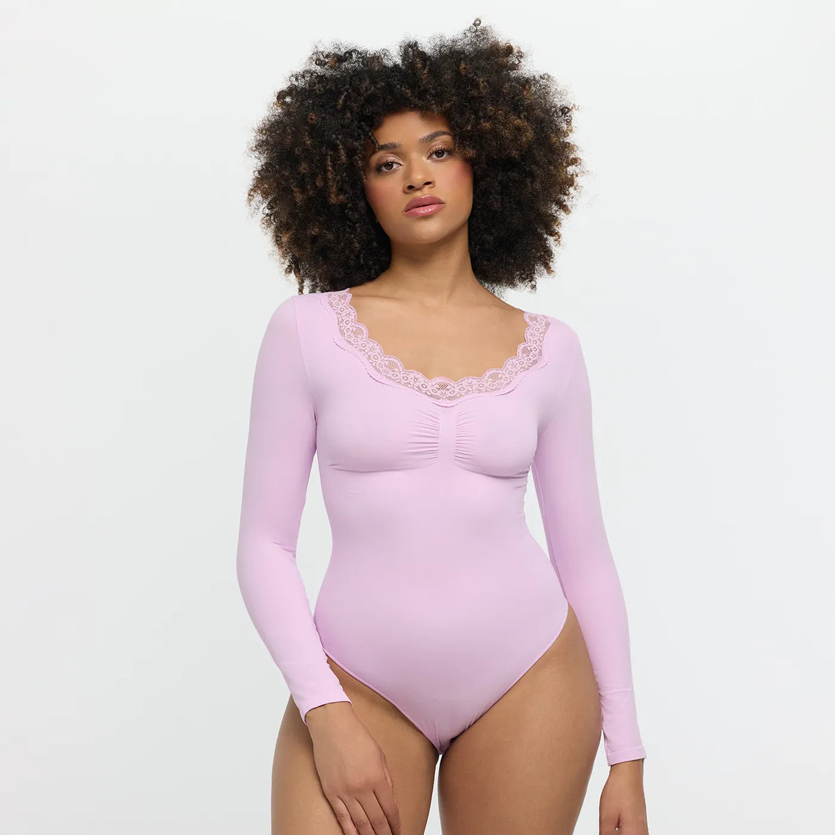 Lace Bodysuit Sculpting Shapewear Longsleeve mit Slip