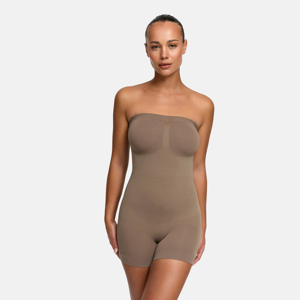 Trägerloser Bodysuit Sculpting Shapewear mit Shorts