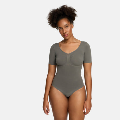 T-Shirt Bodysuit Sculpting Shapewear mit Slip