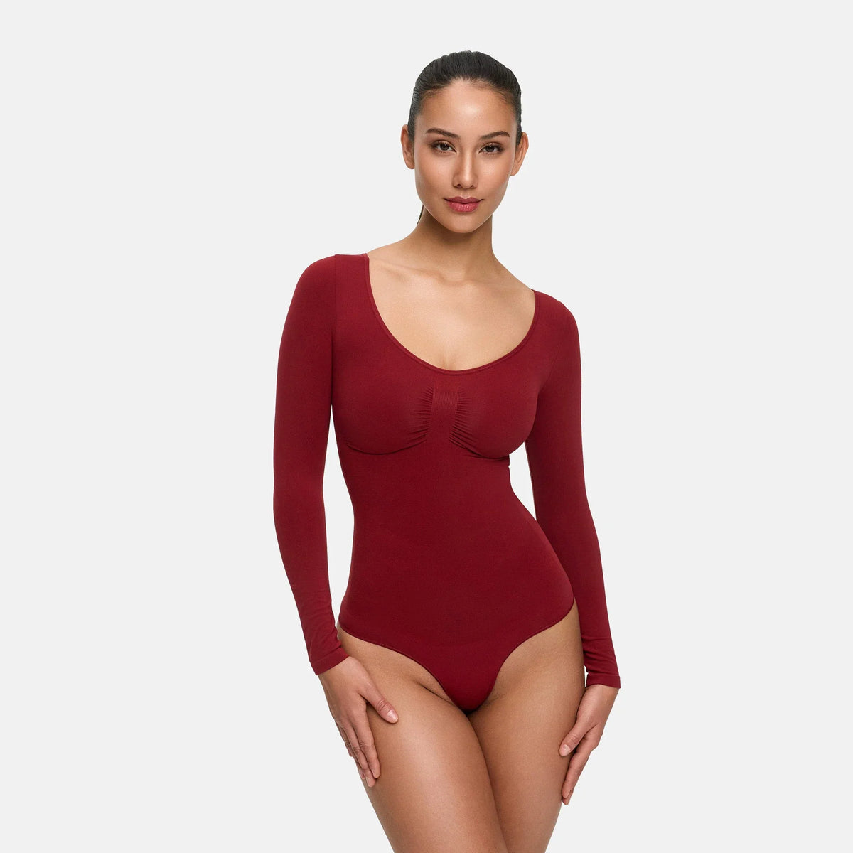 Bodysuit Sculpting Shapewear Longsleeve mit String