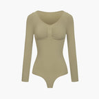 Bodysuit Sculpting Shapewear Longsleeve mit String