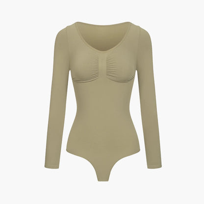 Bodysuit Sculpting Shapewear Longsleeve mit String