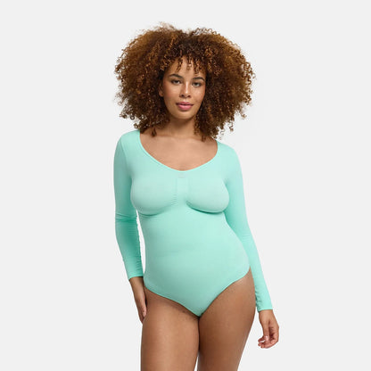 Bodysuit Sculpting Shapewear Longsleeve mit String