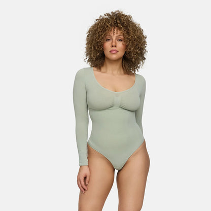 Bodysuit Sculpting Shapewear Longsleeve mit String