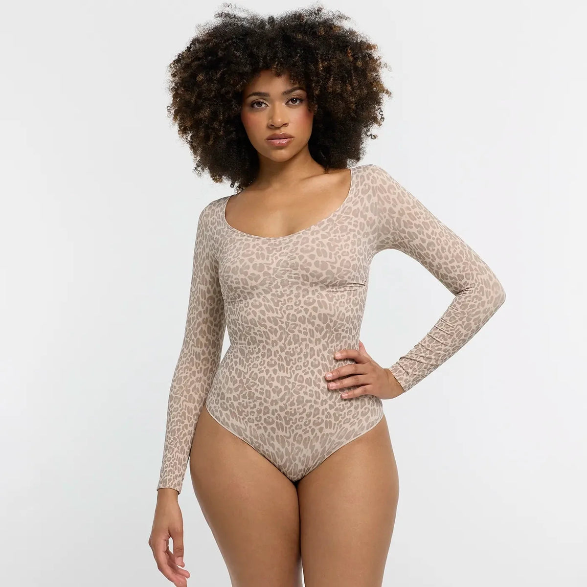 Bodysuit Sculpting Shapewear Longsleeve mit String