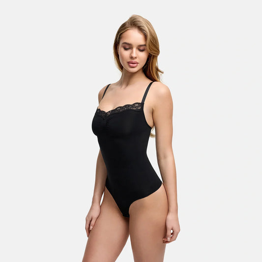 Lace Bodysuit Sculpting Shapewear mit String