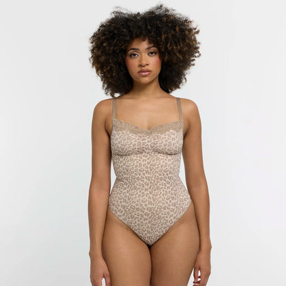 Lace Bodysuit Sculpting Shapewear mit String