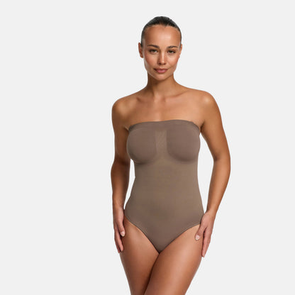 Trägerloser Bodysuit Sculpting Shapewear mit Slip