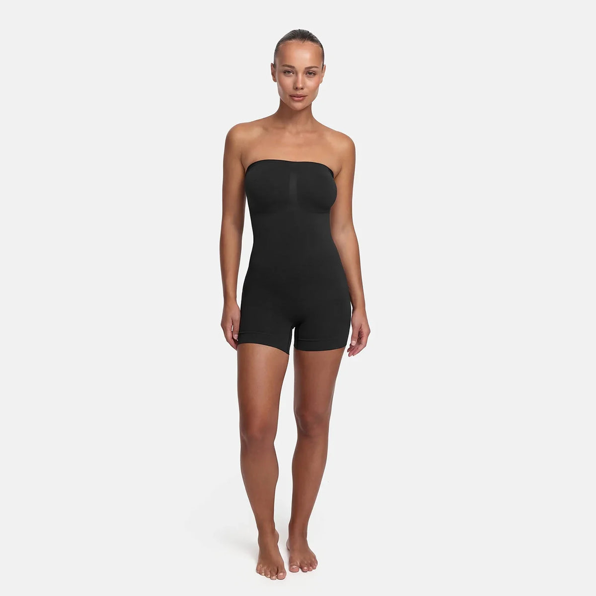 Trägerloser Bodysuit Sculpting Shapewear mit Shorts