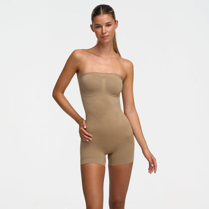 Trägerloser Bodysuit Sculpting Shapewear mit Shorts