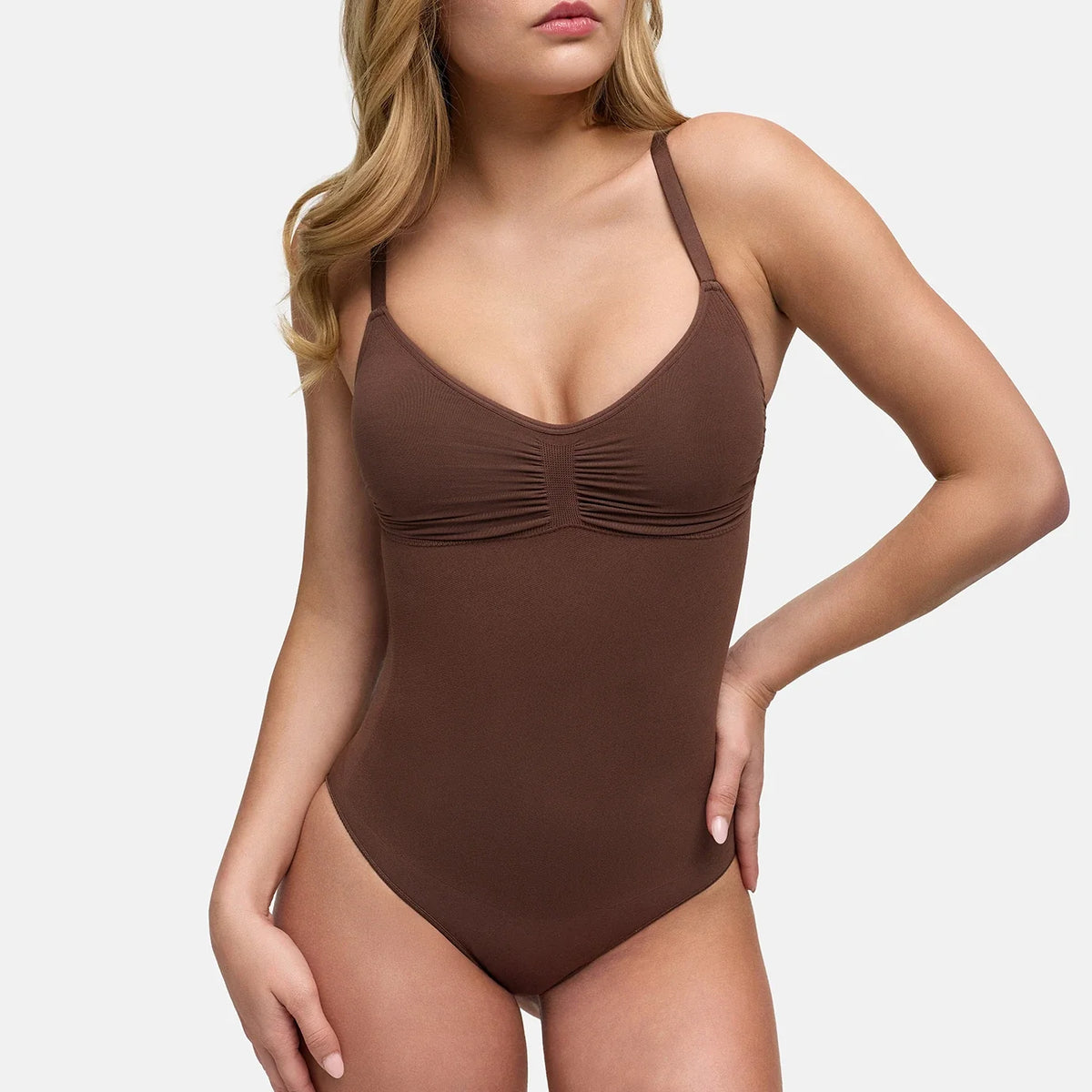 Bodysuit Sculpting Shapewear with Built-In Wireless Bra and Slip