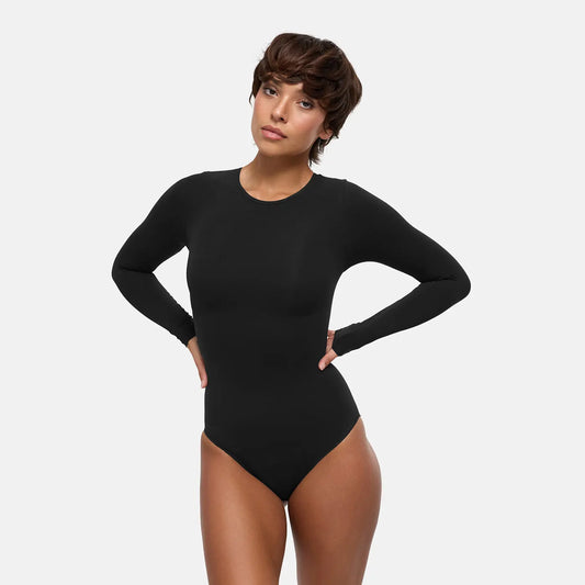 Crewneck Bodysuit Sculpting Shapewear Longsleeve mit Slip
