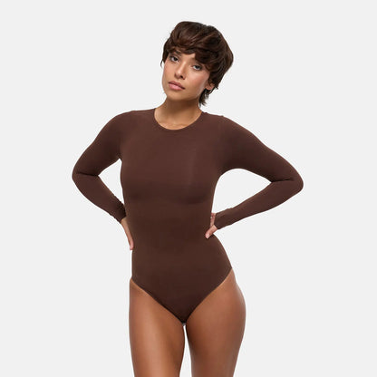 Crewneck Bodysuit Sculpting Shapewear Longsleeve mit Slip