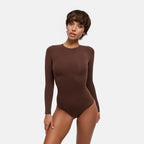 Crewneck Bodysuit Sculpting Shapewear Longsleeve mit String