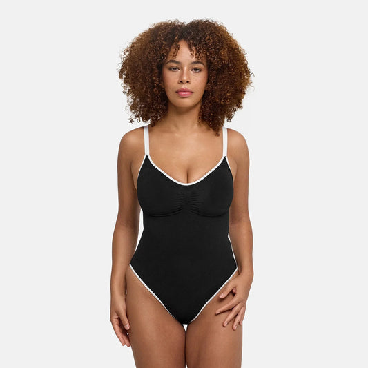 Lined Bodysuit Sculpting Shapewear mit integrierten Pads mit Slip