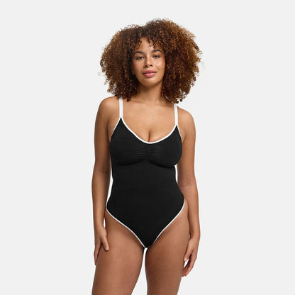 Lined Bodysuit Sculpting Shapewear mit integrierten Pads mit String