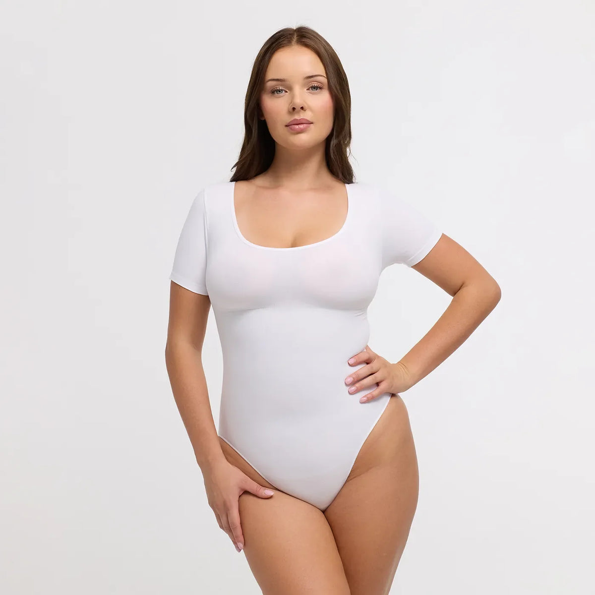 Clean Tshirt Sculpting Bodysuit with Slip