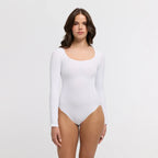 Jacquard Longsleeve Bodysuit Sculpting Shapewear mit Slip