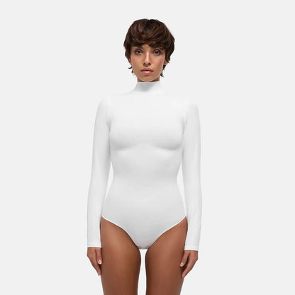 Turtelneck Bodysuit Sculpting Shapewear Longsleeve mit Slip