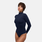Turtelneck Bodysuit Sculpting Shapewear Longsleeve mit String