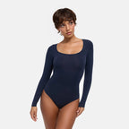 Square Neck Bodysuit Sculpting Shapewear Longsleeve mit Slip