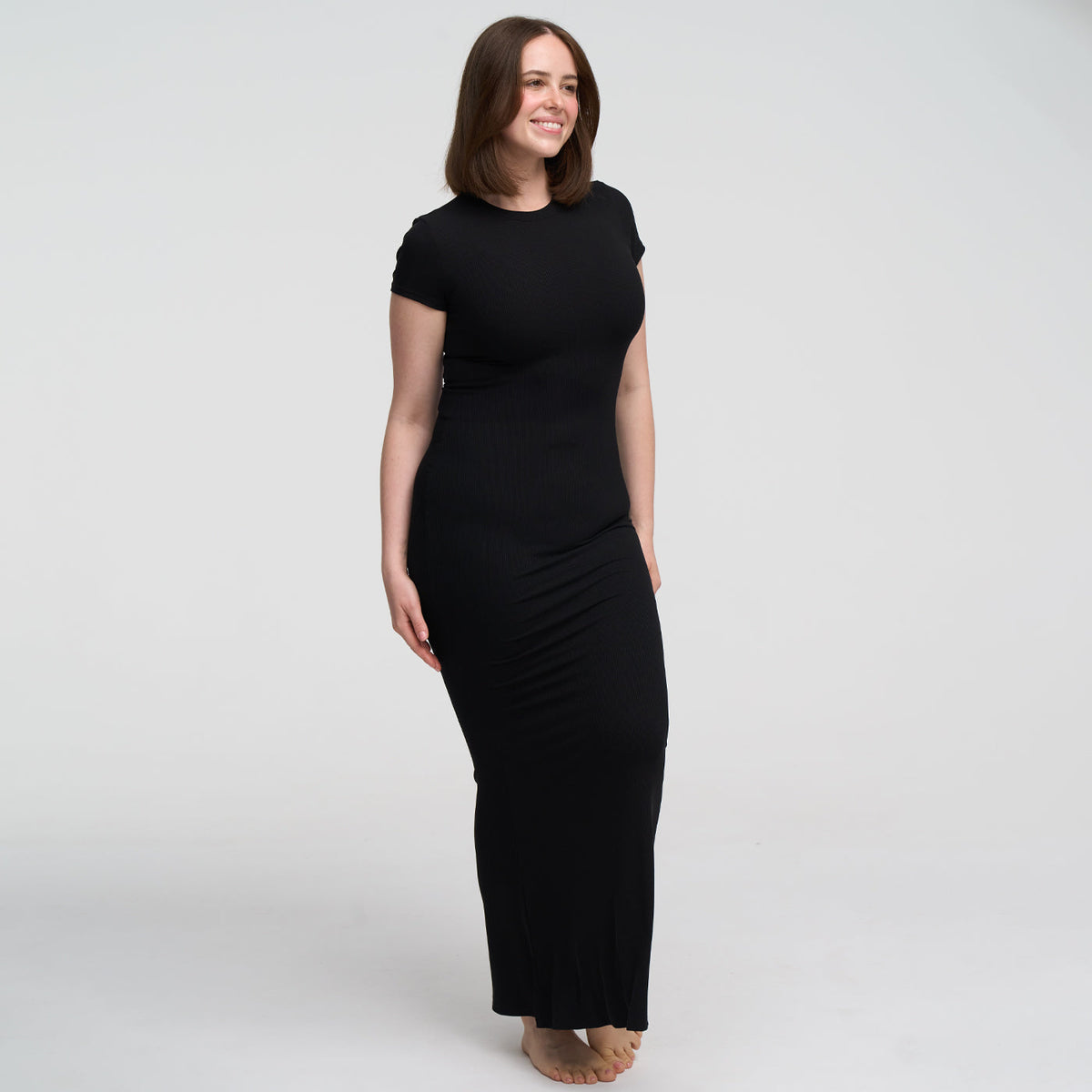 Ribbed T-Shirt Maxikleid