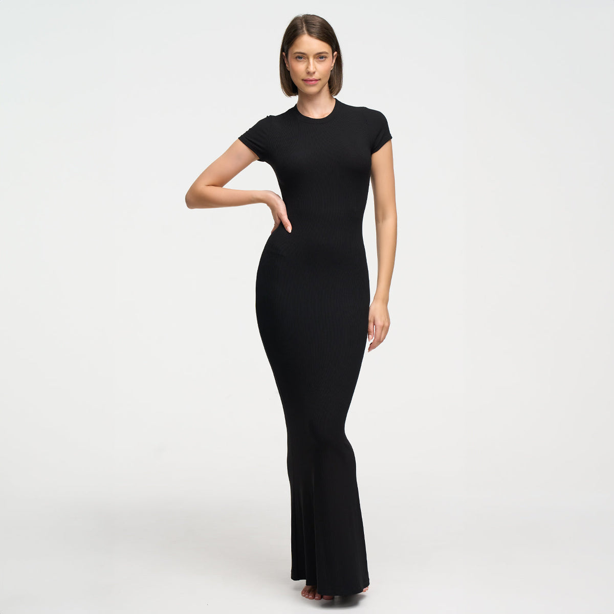 Ribbed T-Shirt Maxikleid