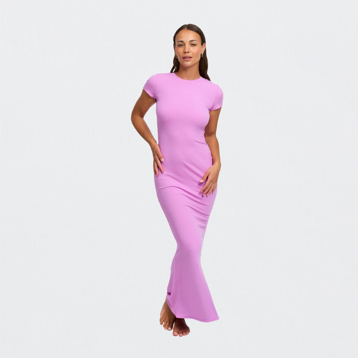 Ribbed T-Shirt Maxikleid