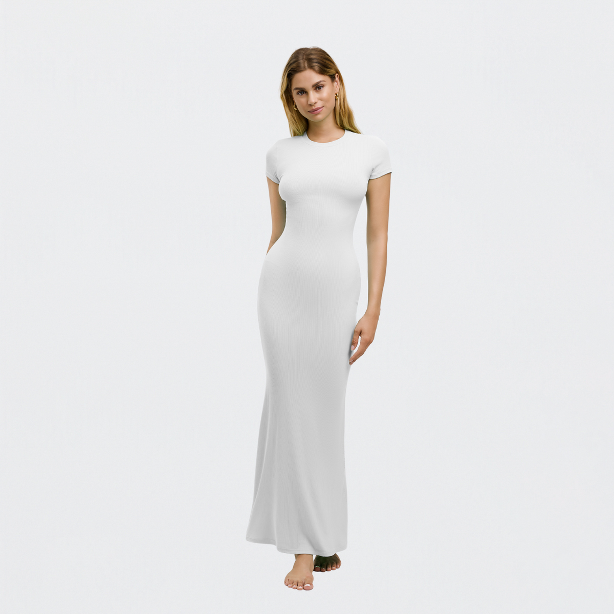 Ribbed T-Shirt Maxikleid