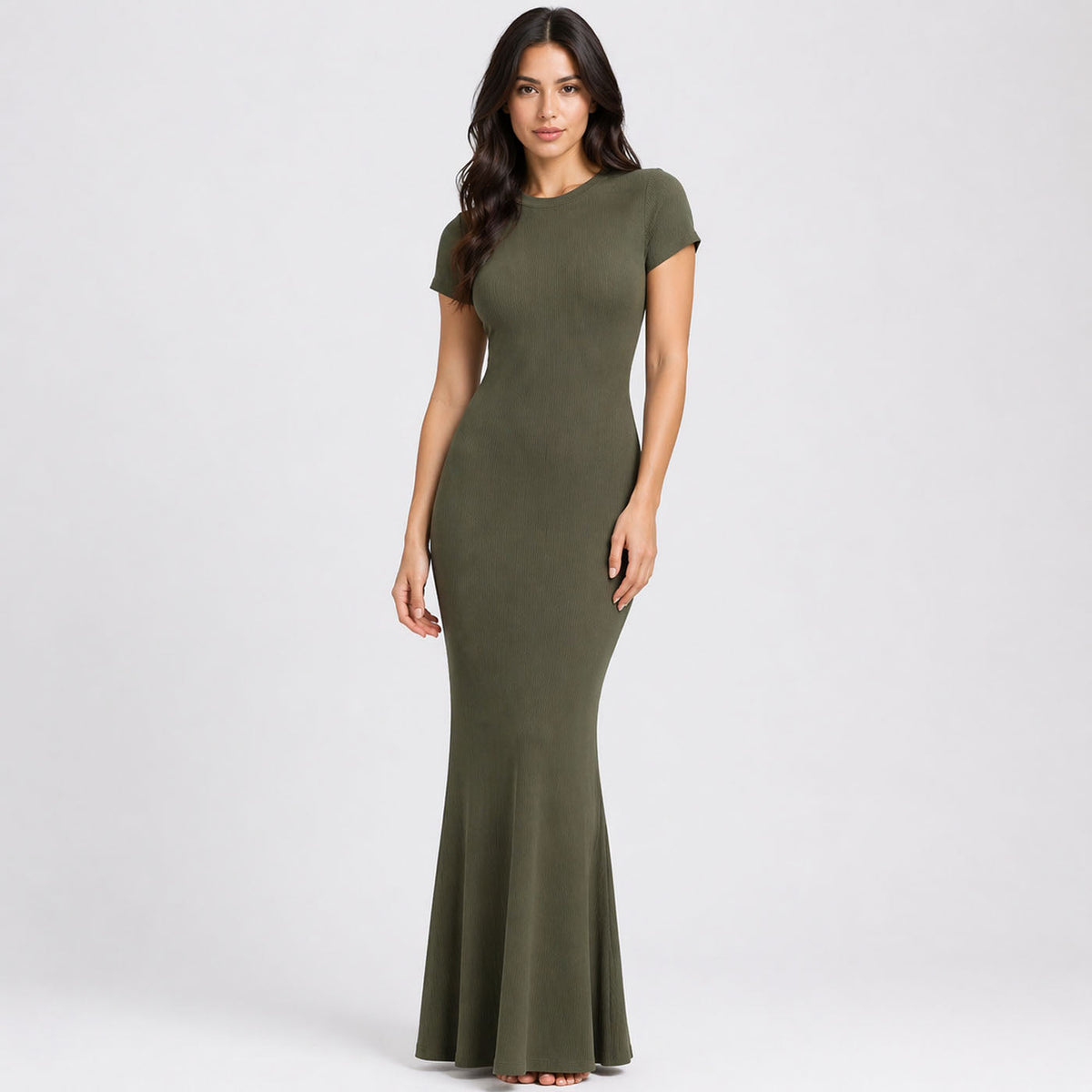 Ribbed T-Shirt Maxikleid