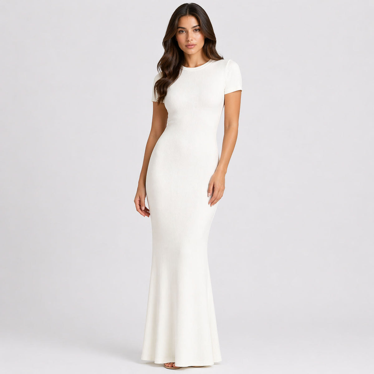 Ribbed T-Shirt Maxikleid