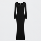 Ribbed Long Sleeve Maxikleid