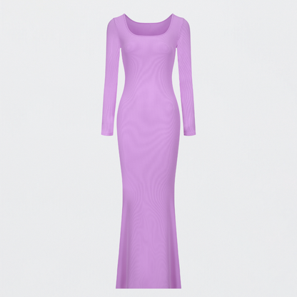Ribbed Long Sleeve Maxikleid