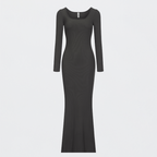 Ribbed Long Sleeve Maxikleid