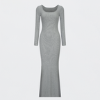 Ribbed Long Sleeve Maxikleid