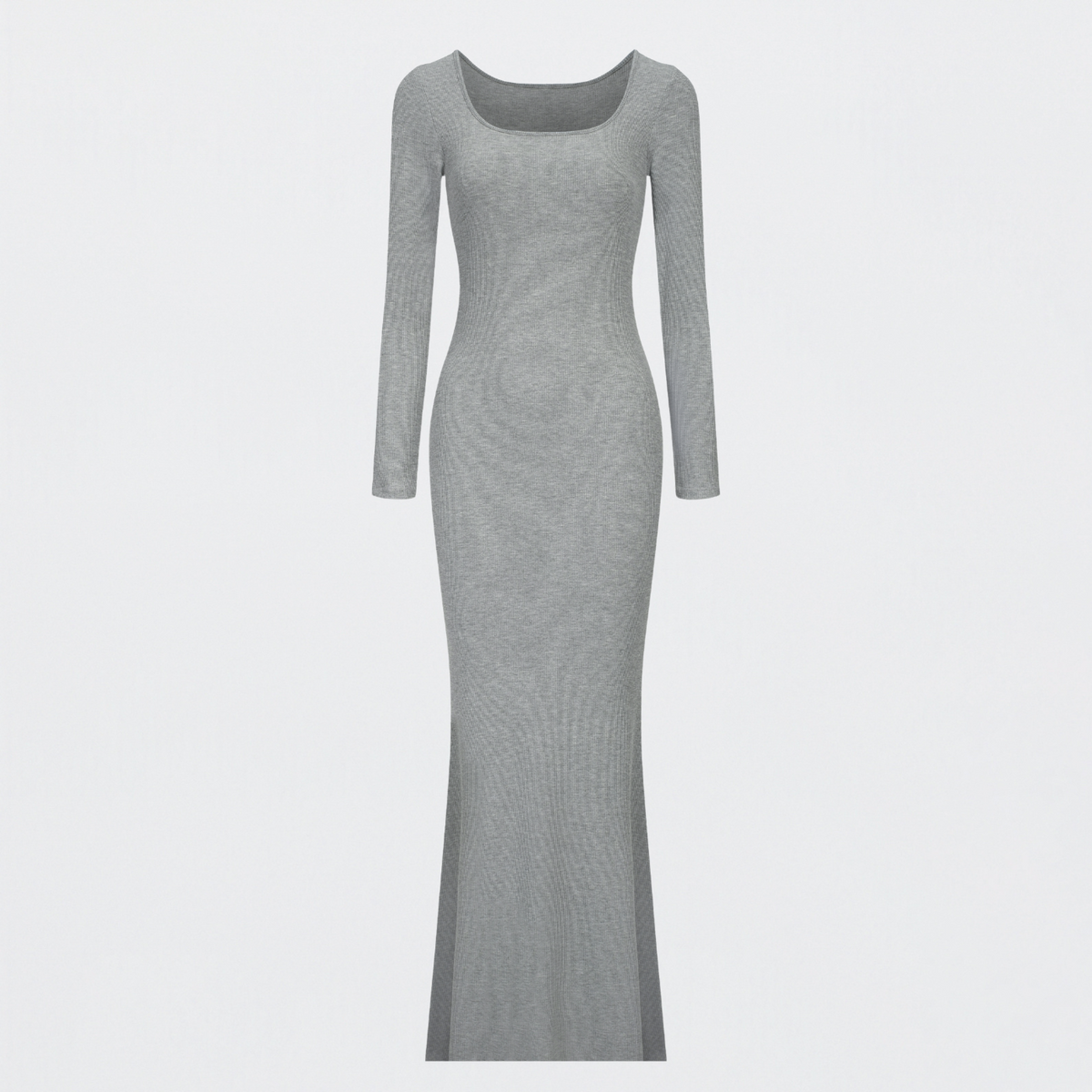 Ribbed Long Sleeve Maxikleid