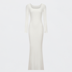 Ribbed Long Sleeve Maxikleid