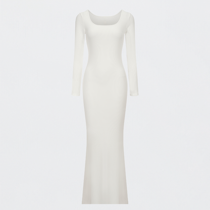 Ribbed Long Sleeve Maxikleid