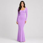 Ribbed Long Sleeve Maxikleid