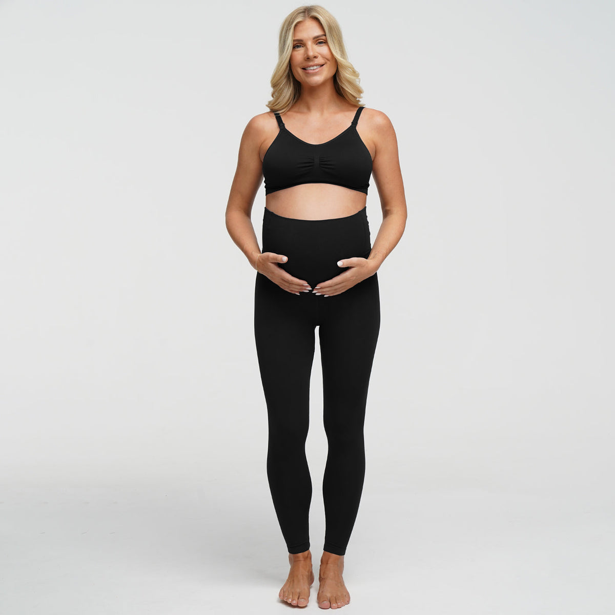 Seamless Umstandsleggings mit hohem Bund