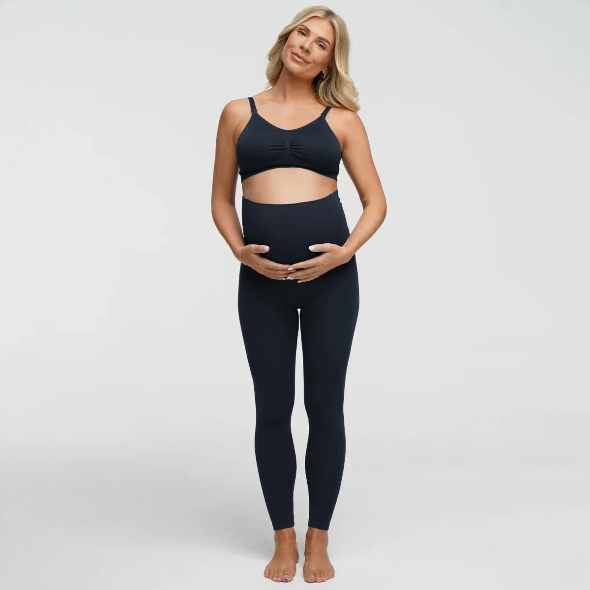 Seamless Umstandsleggings mit hohem Bund