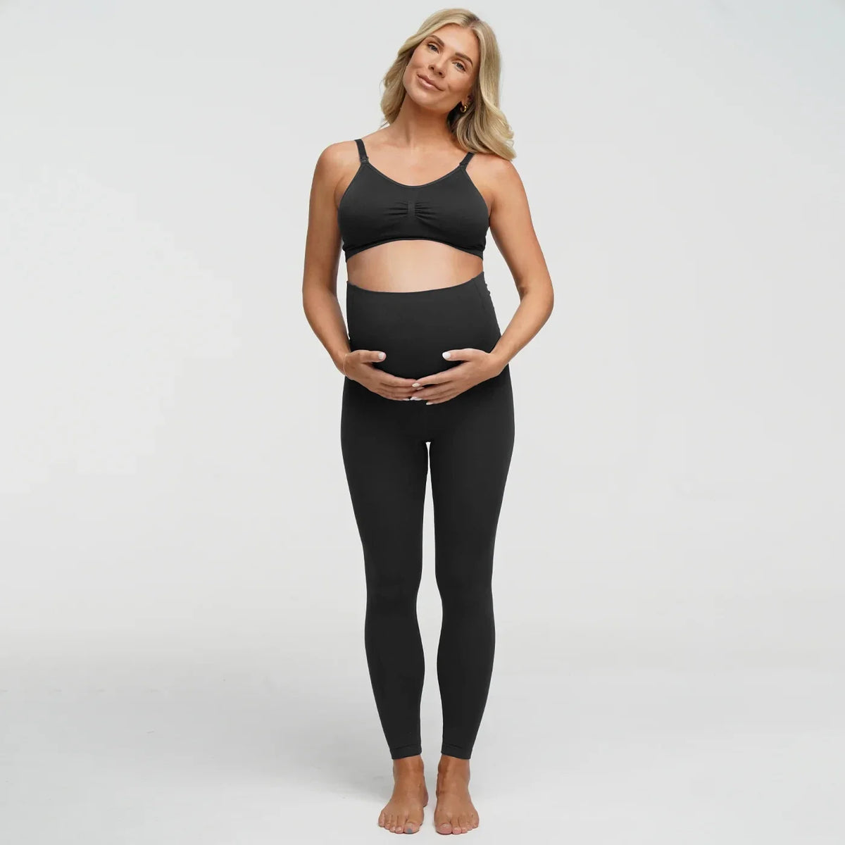 Seamless Umstandsleggings mit hohem Bund