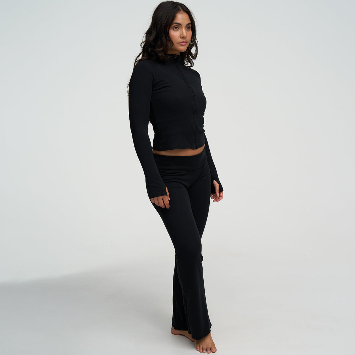 Cotton Body Fitted Zipper Jacke