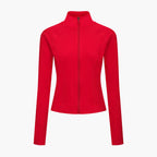 Cotton Body Fitted Zipper Jacke