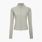 Cotton Body Fitted Zipper Jacke