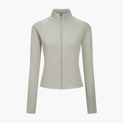 Cotton Body Fitted Zipper Jacke