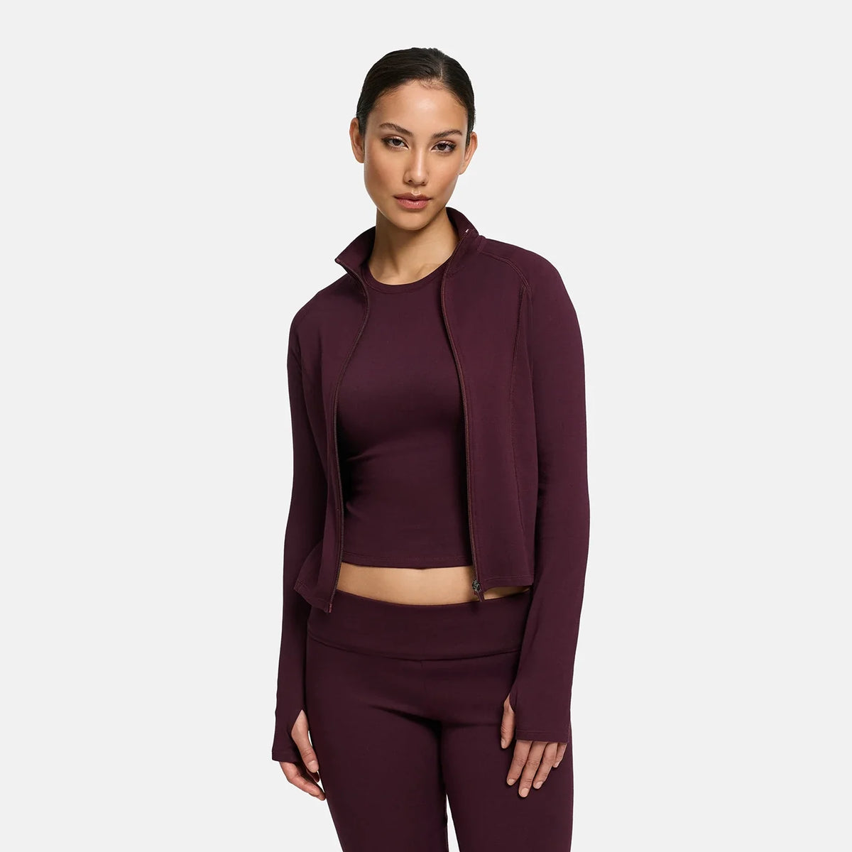 Cotton Body Fitted Zipper Jacke