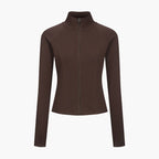 Cotton Body Fitted Zipper Jacke
