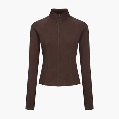 Cotton Body Fitted Zipper Jacke