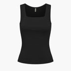 Cotton Tanktop mit eckigem Ausschnitt